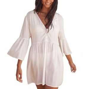 Summersalt Easy Breezy Cover Up Mini Dress Women's L Minimalist Boho Resortwear